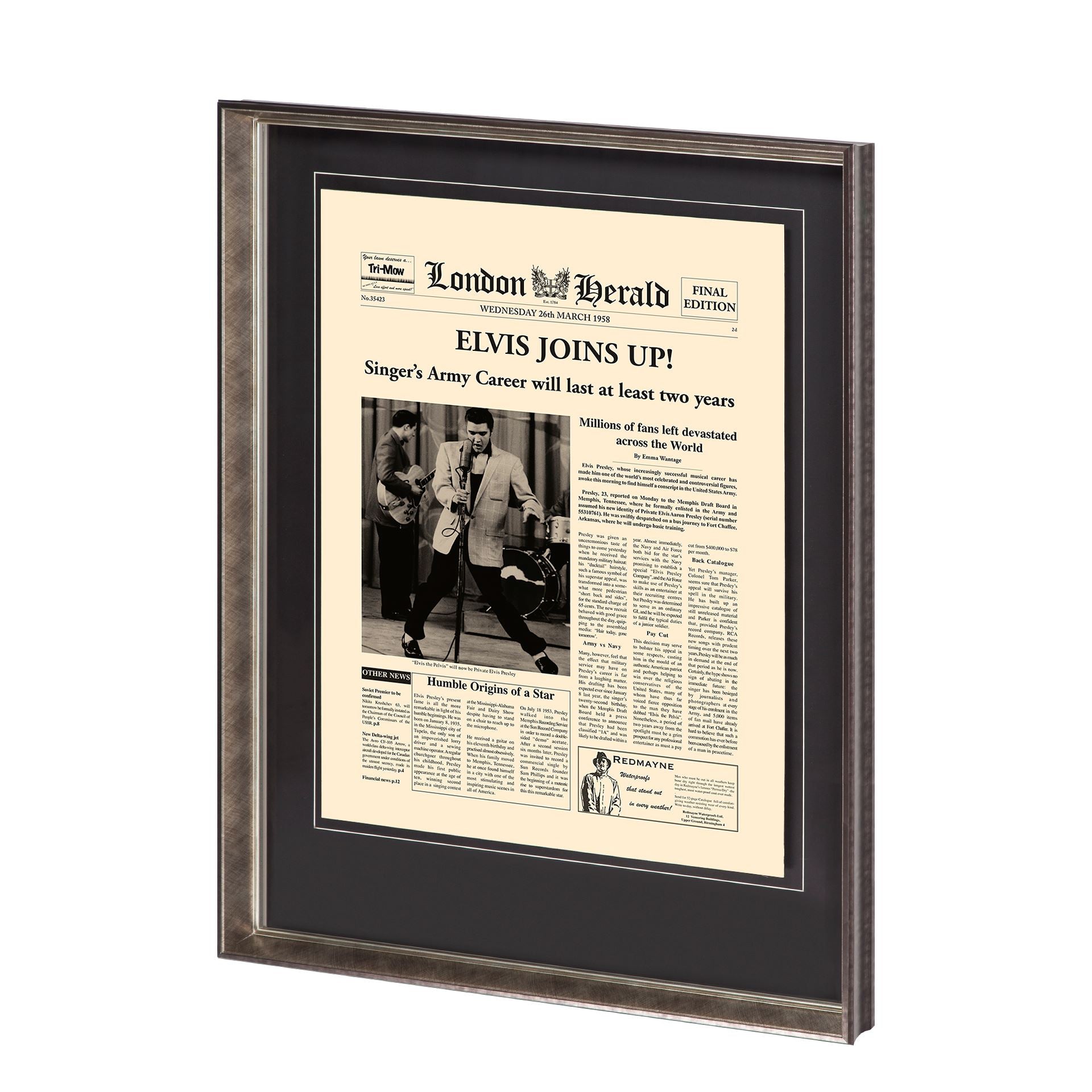 Elvis Joins Up News Headliner Art