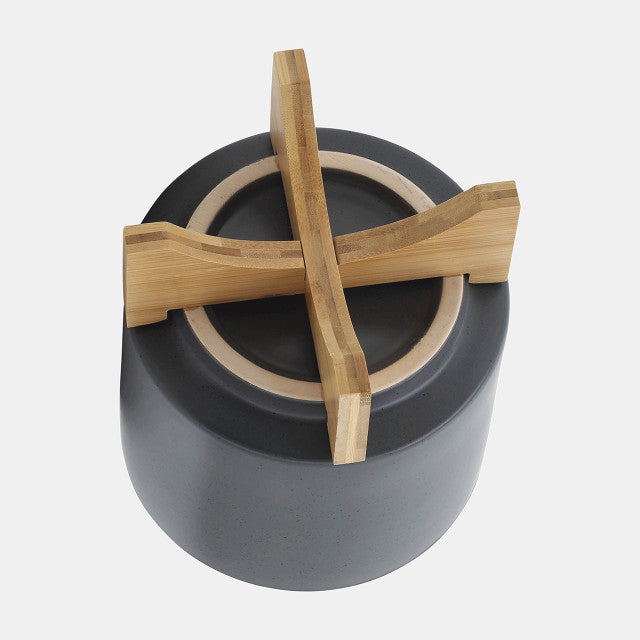 Matte Gray Planter w/ Stand