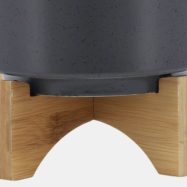 Matte Gray Planter w/ Stand