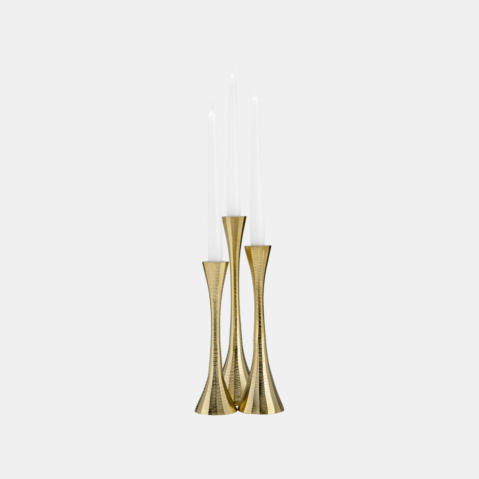 Brass Tulip Taper Candle Holder