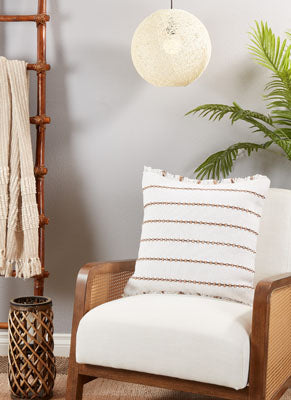 Striped Fringe Pillow