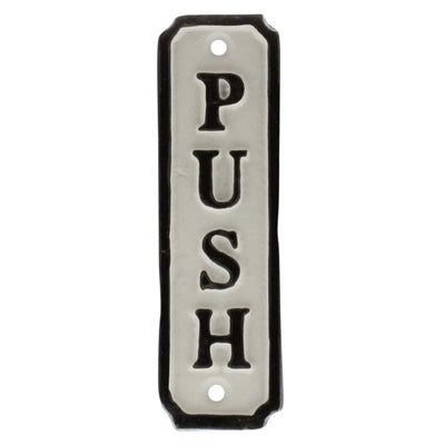 "Push" Cast Iron Sign