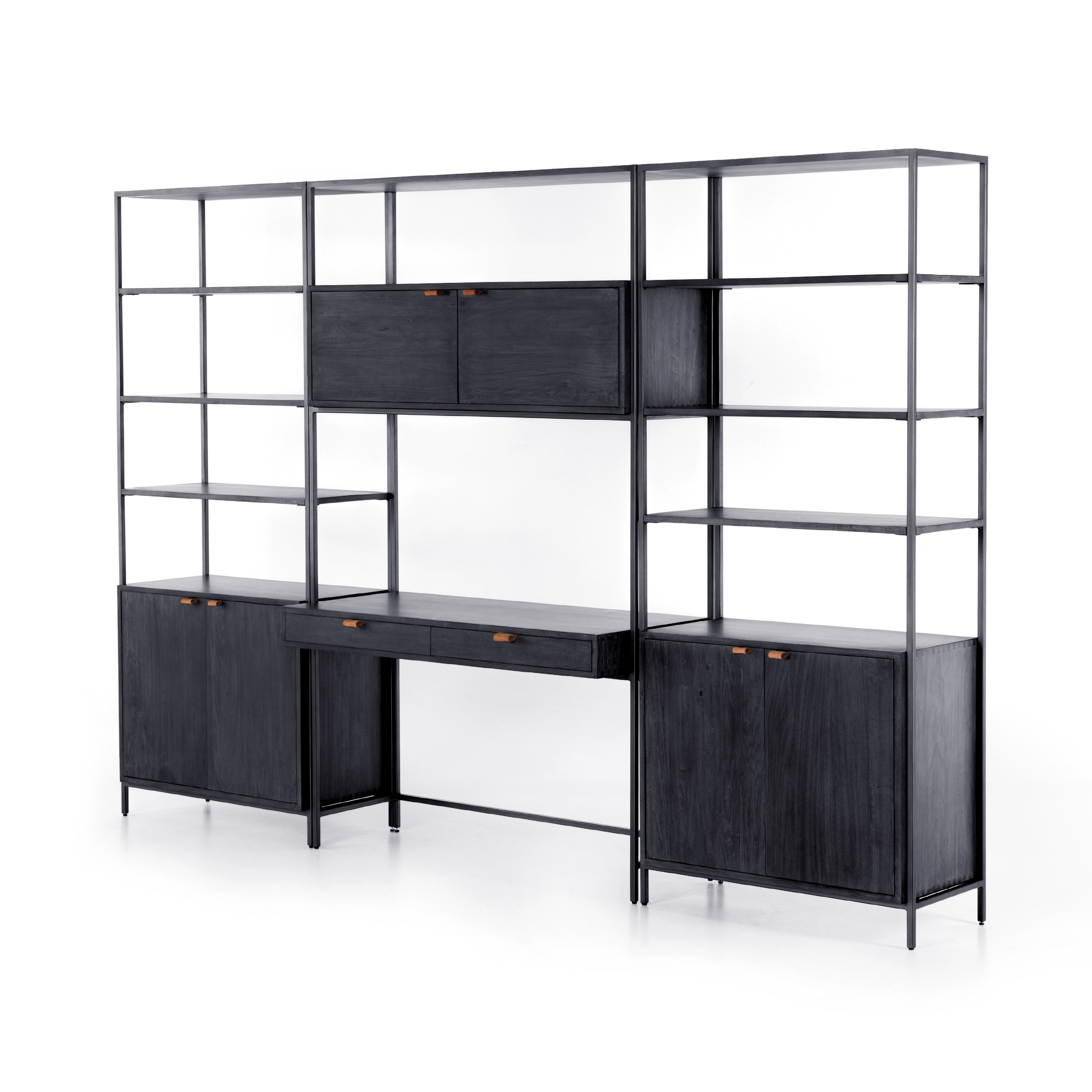 Thomas Modular Wall Desk with 2 Bookcases