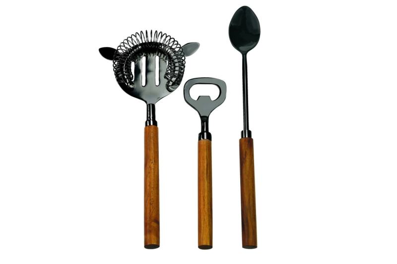 Almora Onyx & Wood Bar Set
