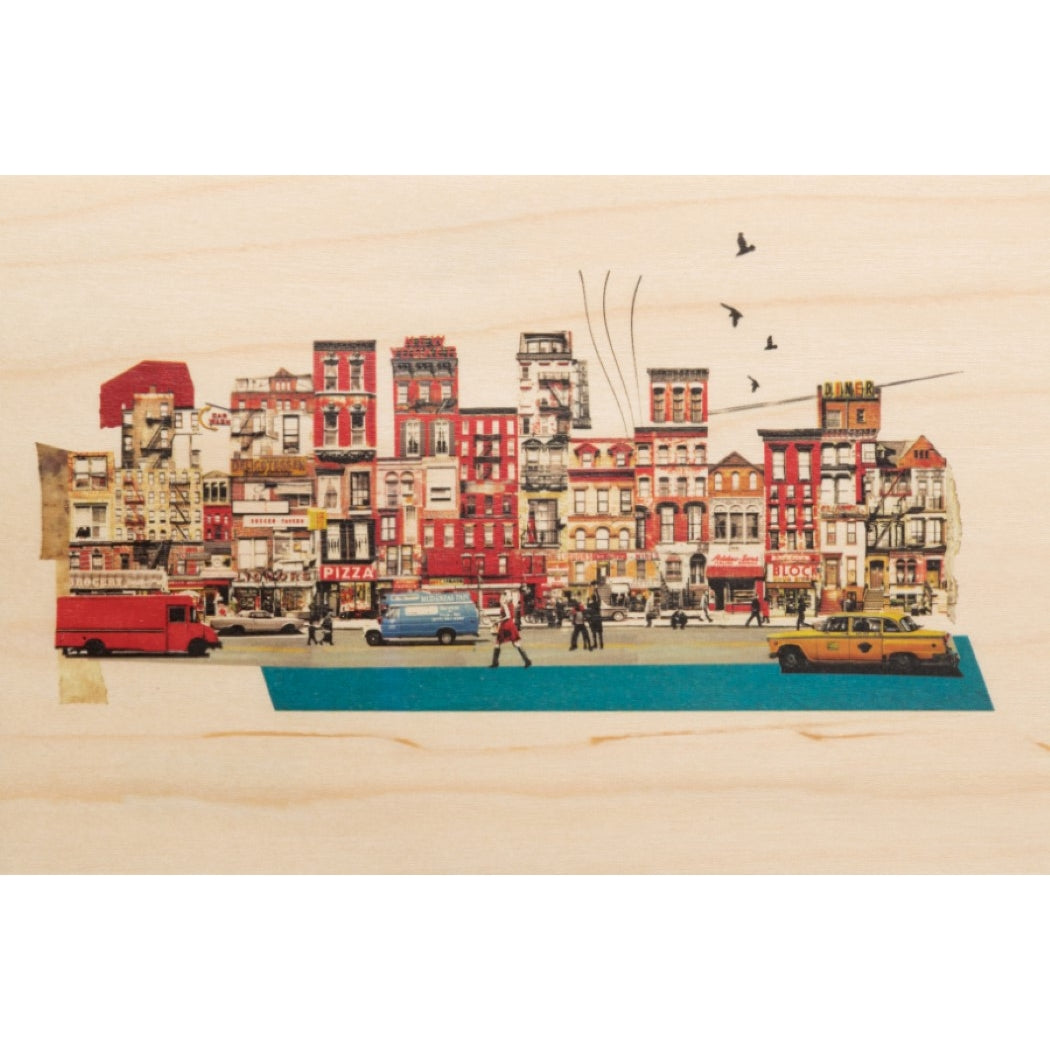 Wood Postcard City Collages - New York