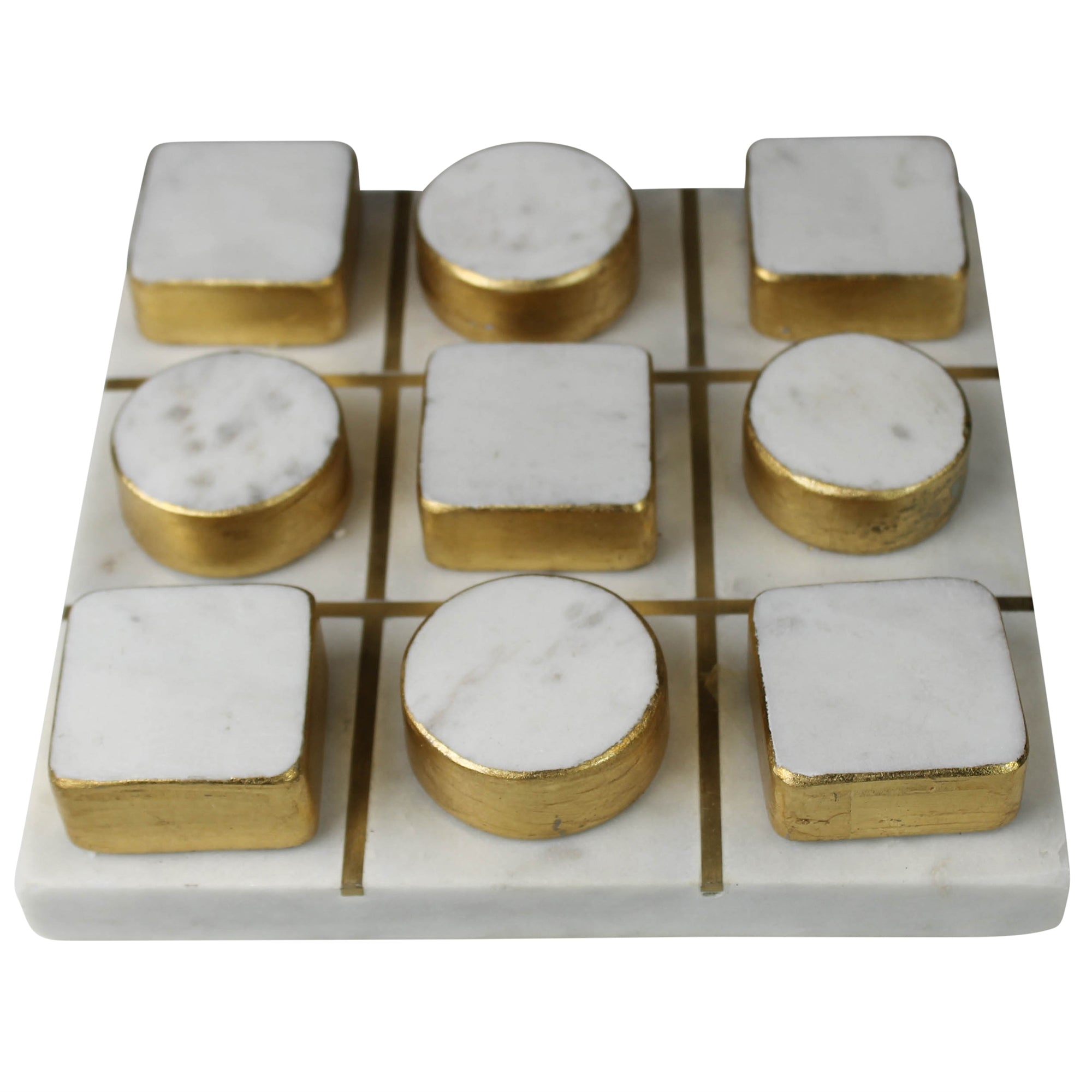 Tic-Tac-Toe Gold Marble Game