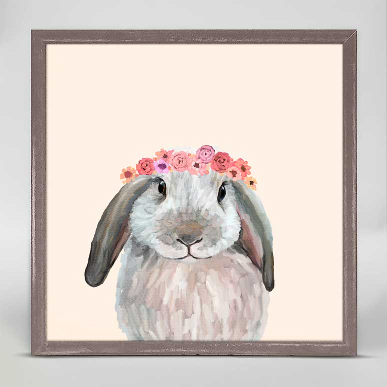 Bunny With Flower Crown Mini Canvas