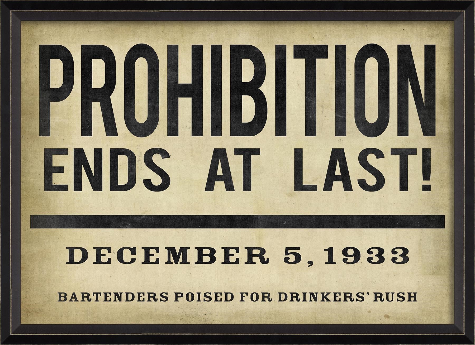 Prohibition Ends at Last! Headline