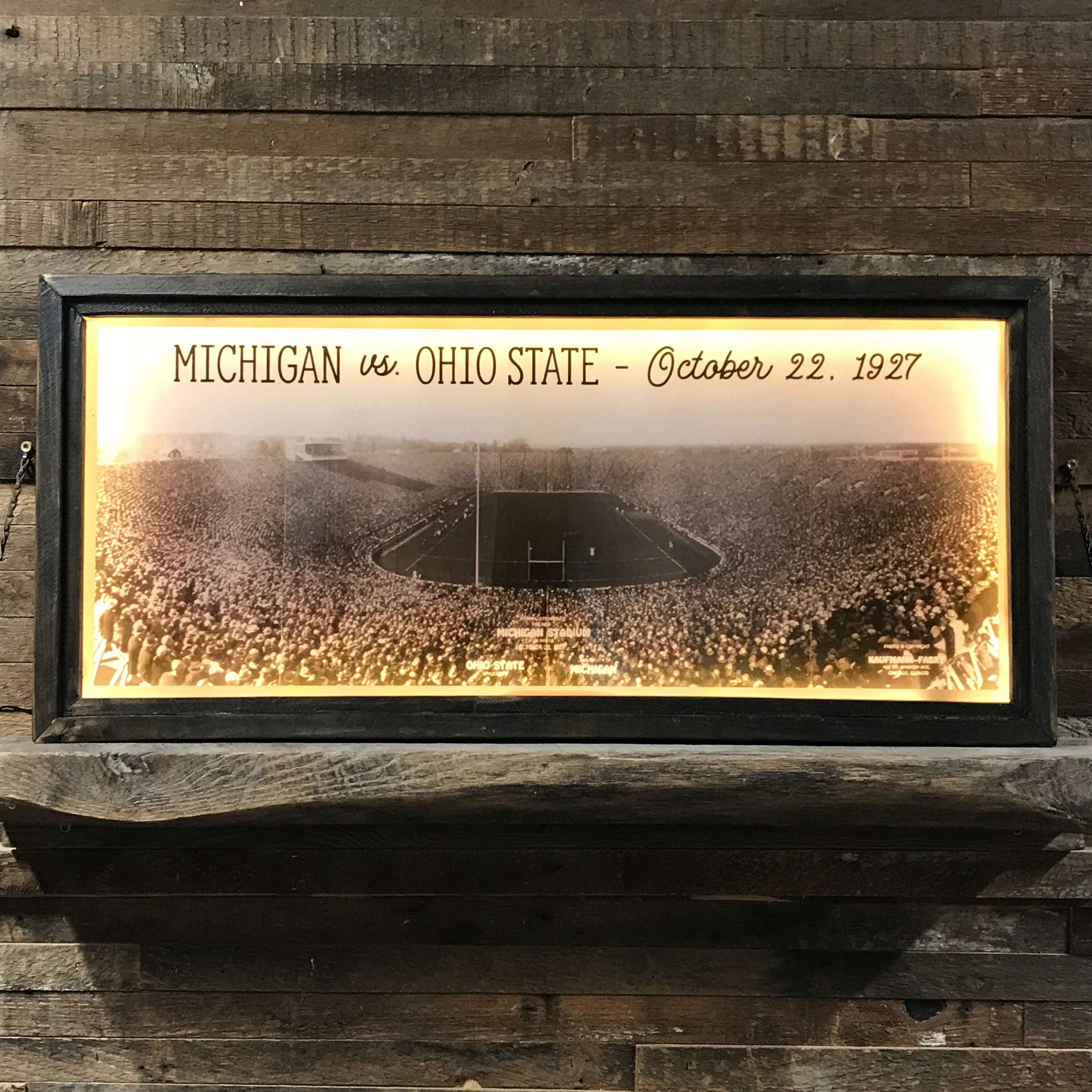 Lighted 1927 Big House Opening Framed Art