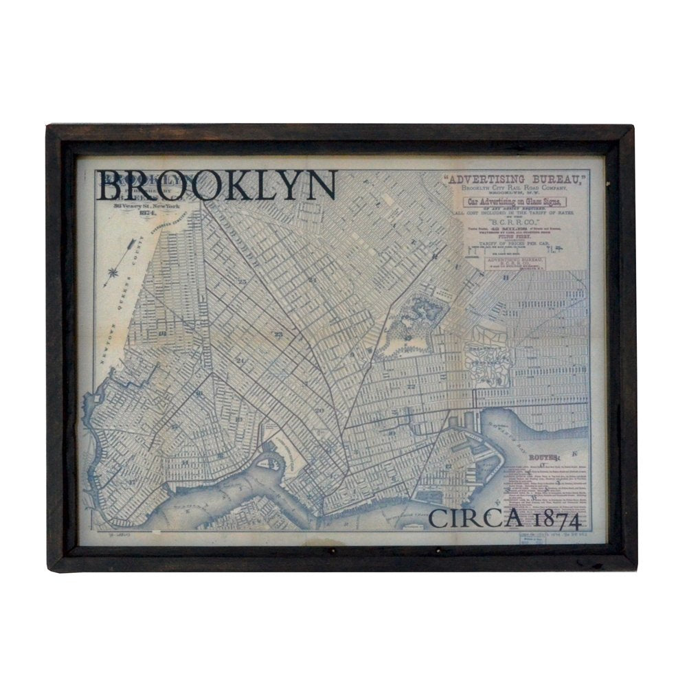 1874 Brooklyn Framed Map
