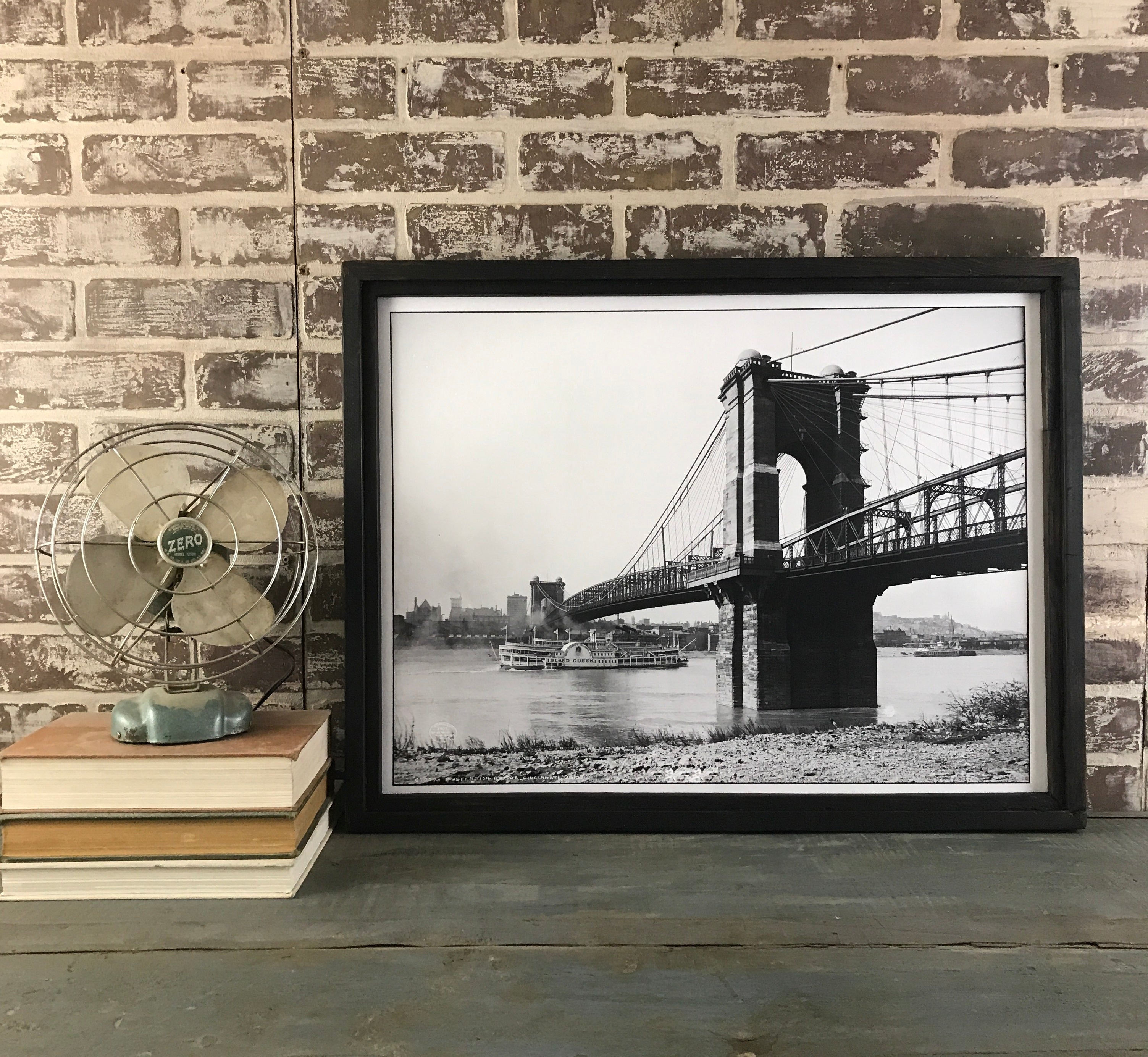 Roebling Bridge 1907 - Framed Canvas