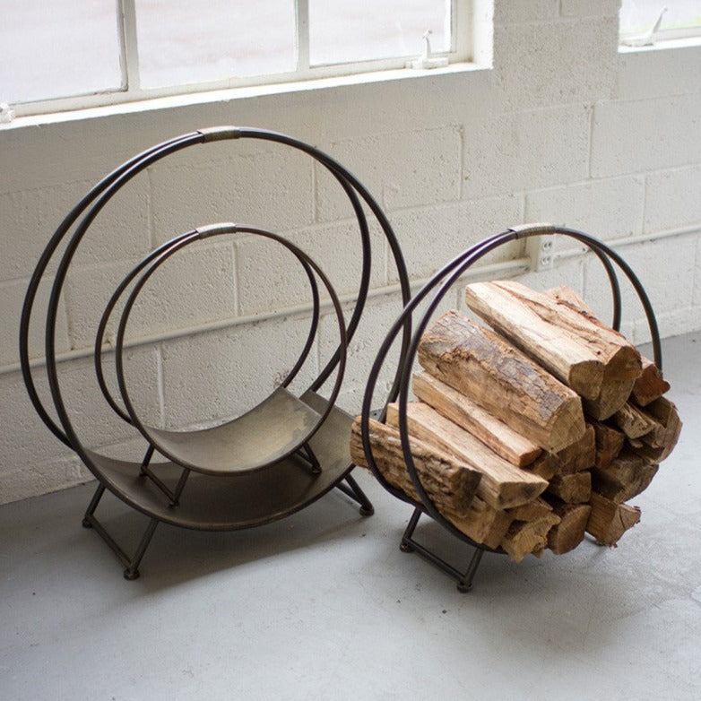 Round firewood discount rack with cover