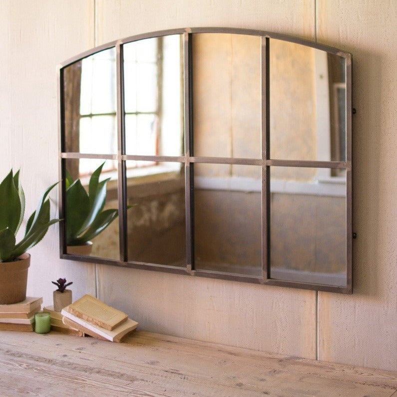 Arched Metal Wall Mirror