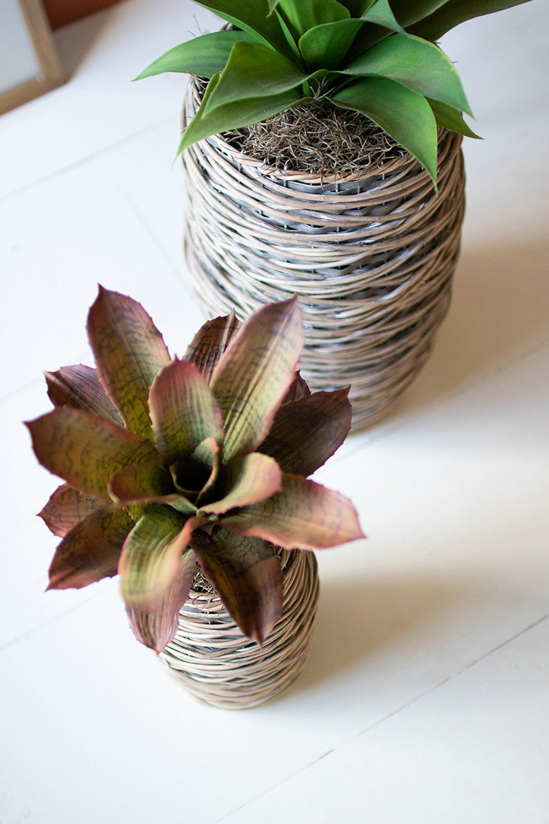 Tall Oval Rattan Planter*