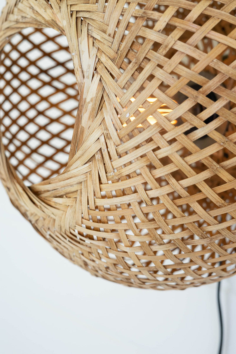Woven Orb Cane Wall Sconce*