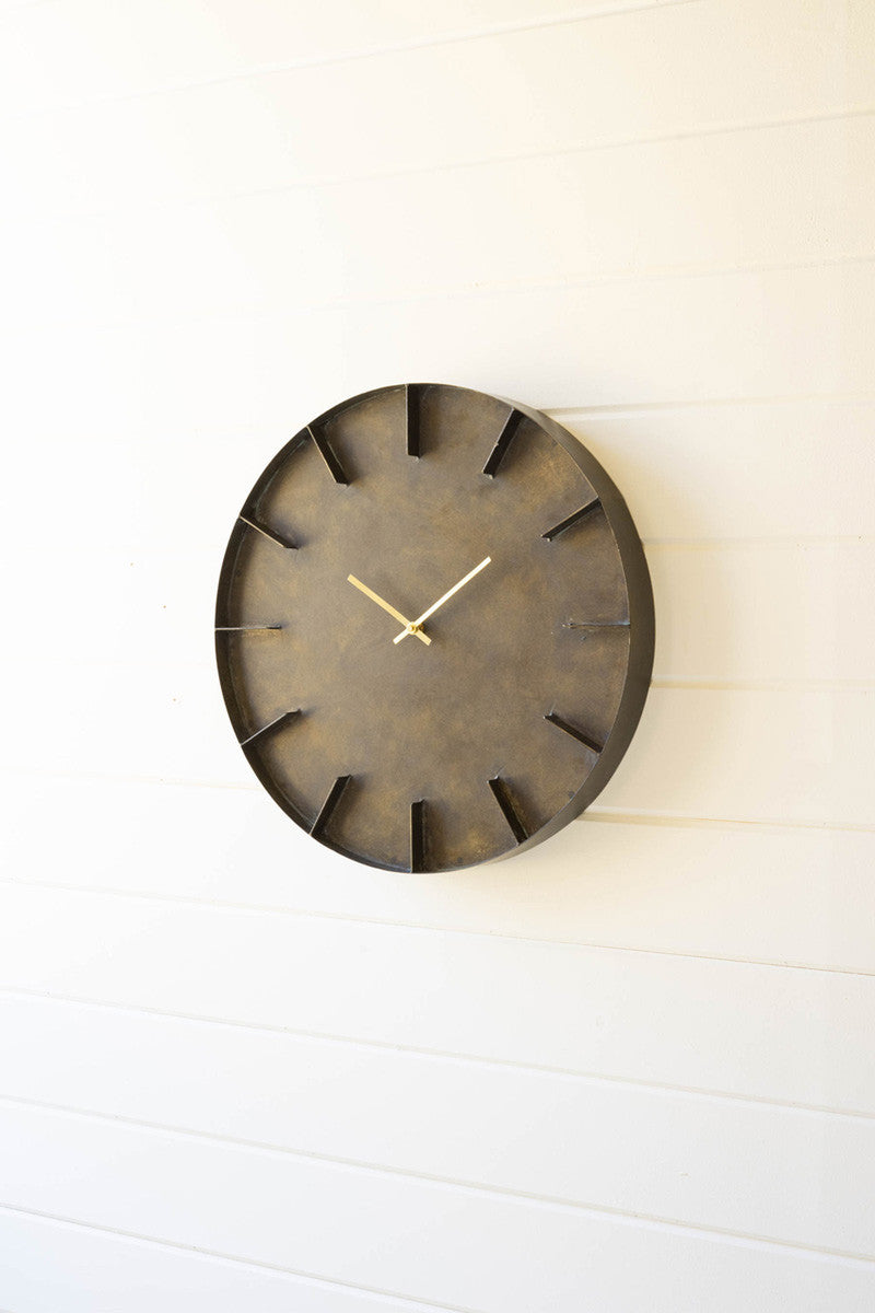 Black Finish Metal Wall Clock