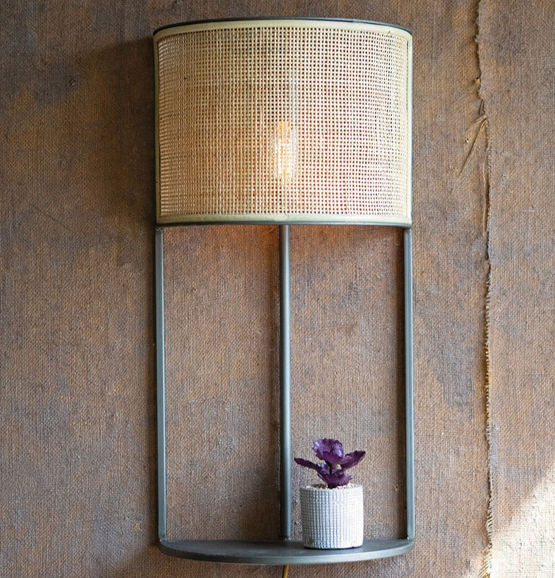 Modern Rattan Shade Wall Sconce*