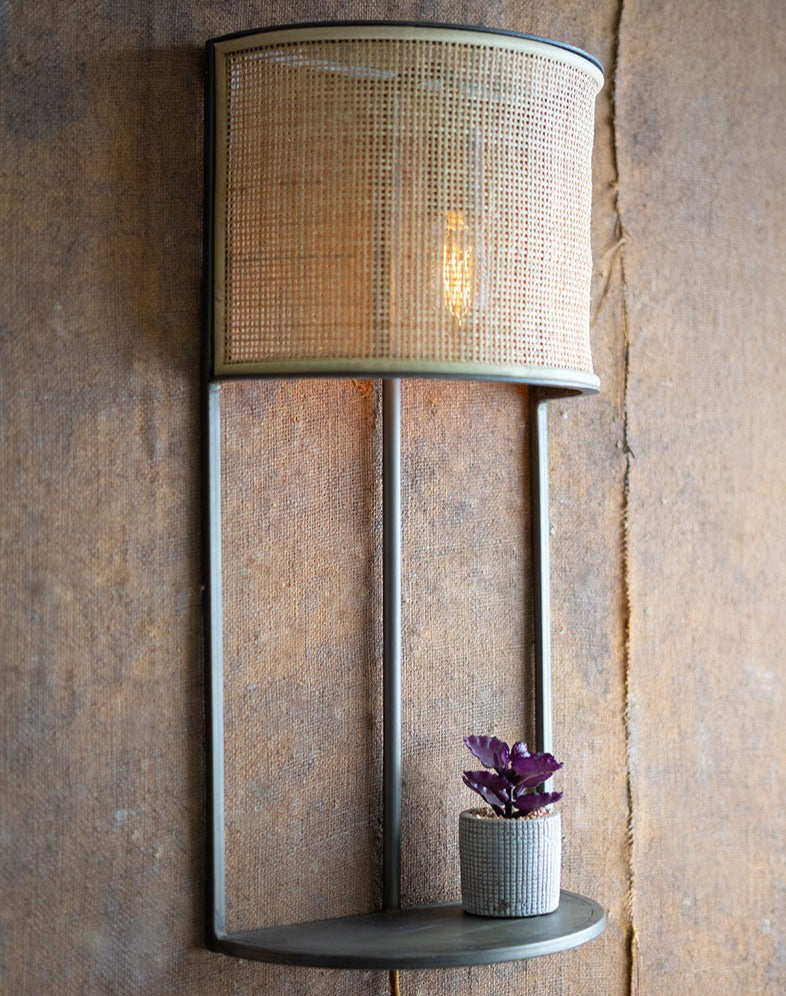 Modern Rattan Shade Wall Sconce*