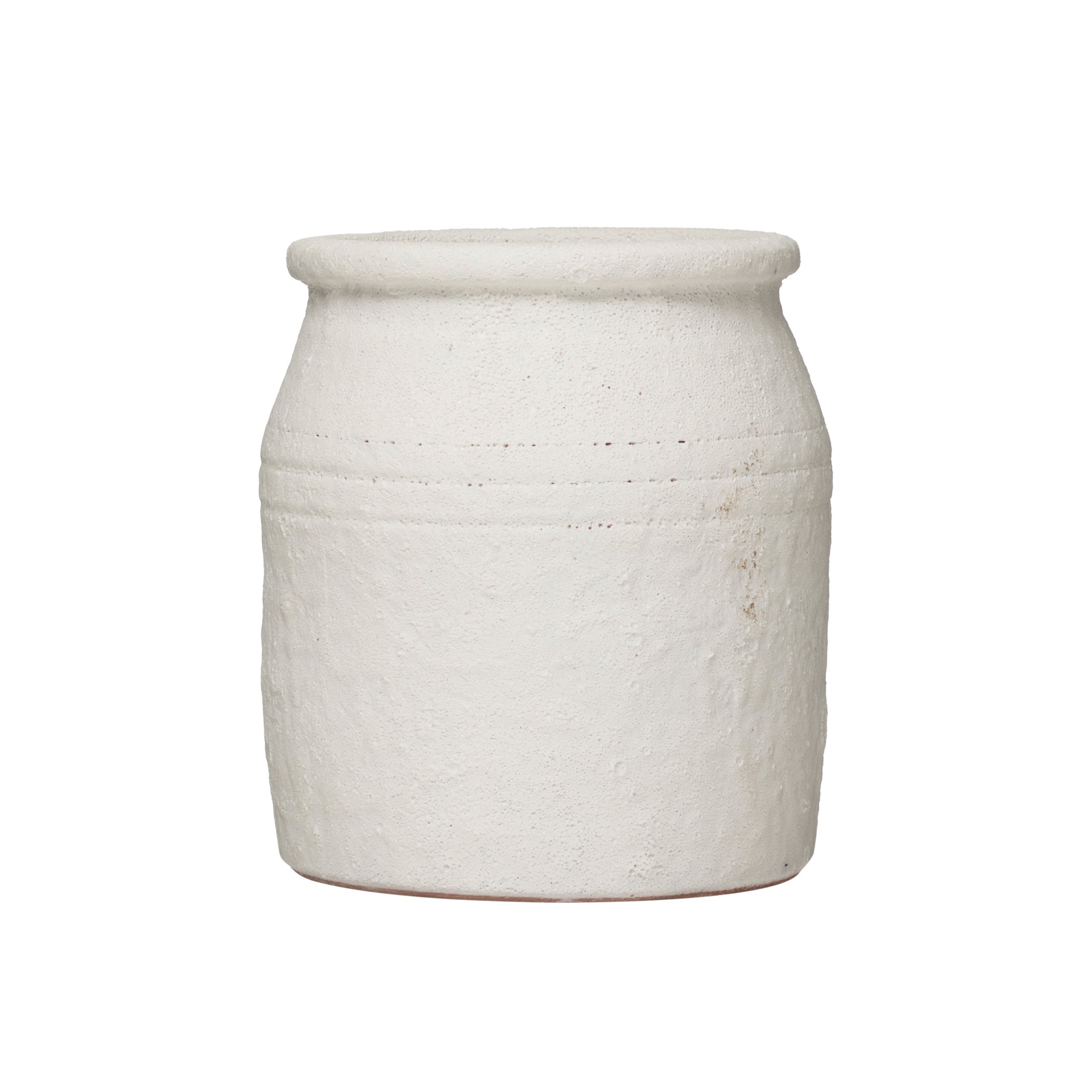 Distressed White Terracotta Crock