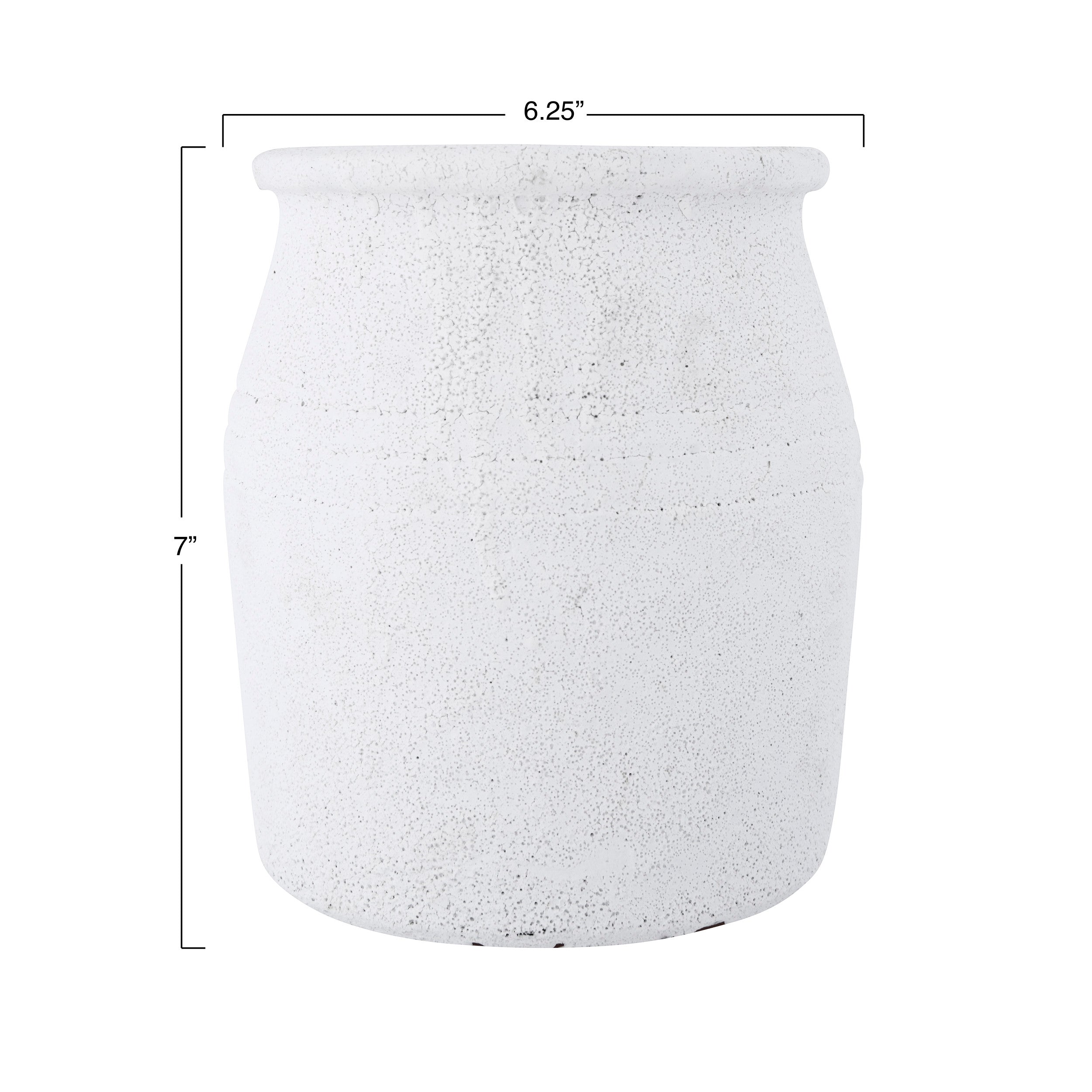 Distressed White Terracotta Crock