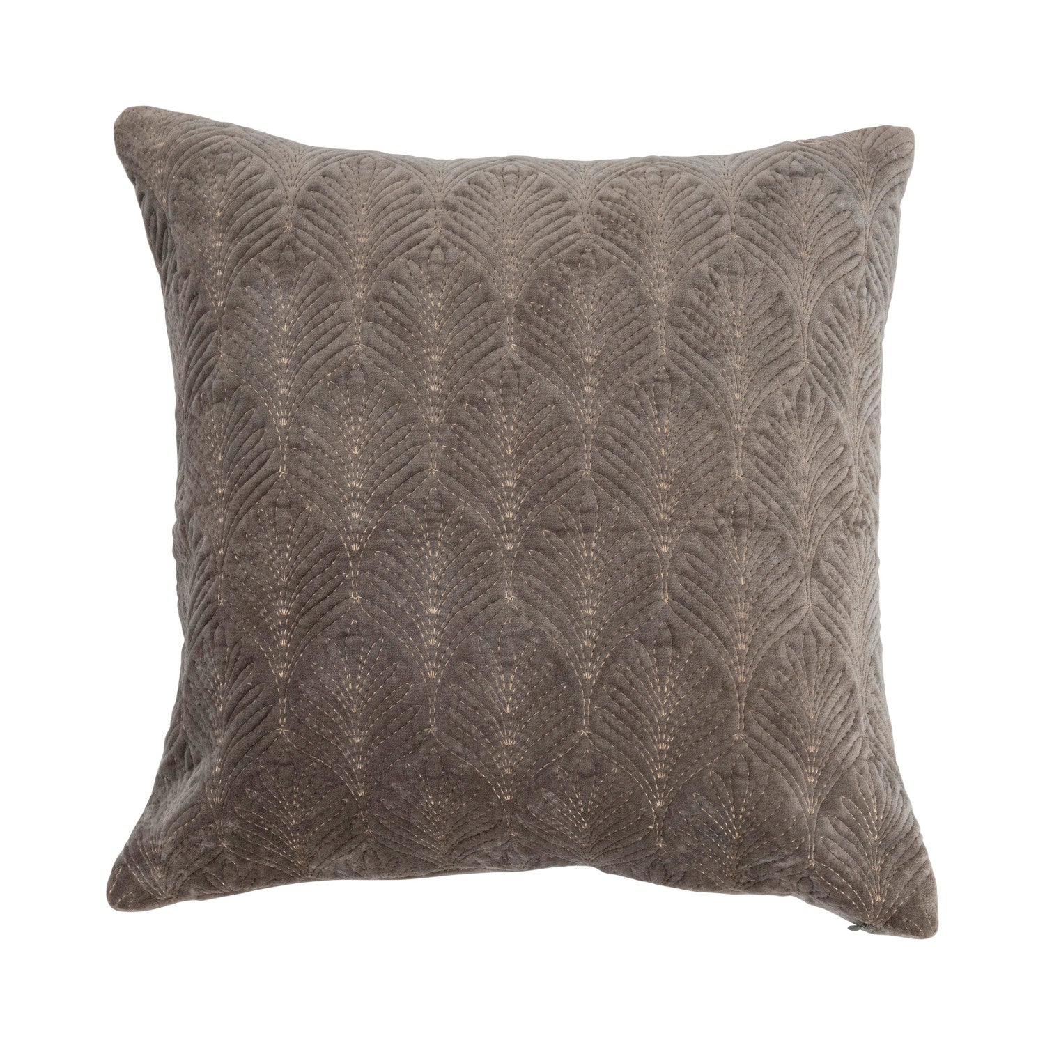 Grey Velvet & Gold Embroidered Pillow*