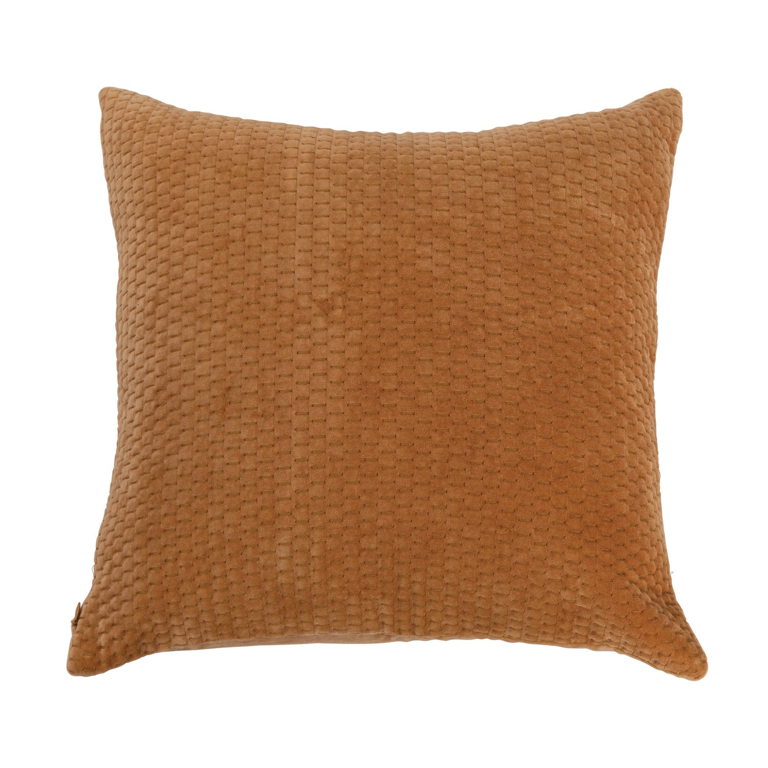 Brown Kantha Stitch Velvet Pillow