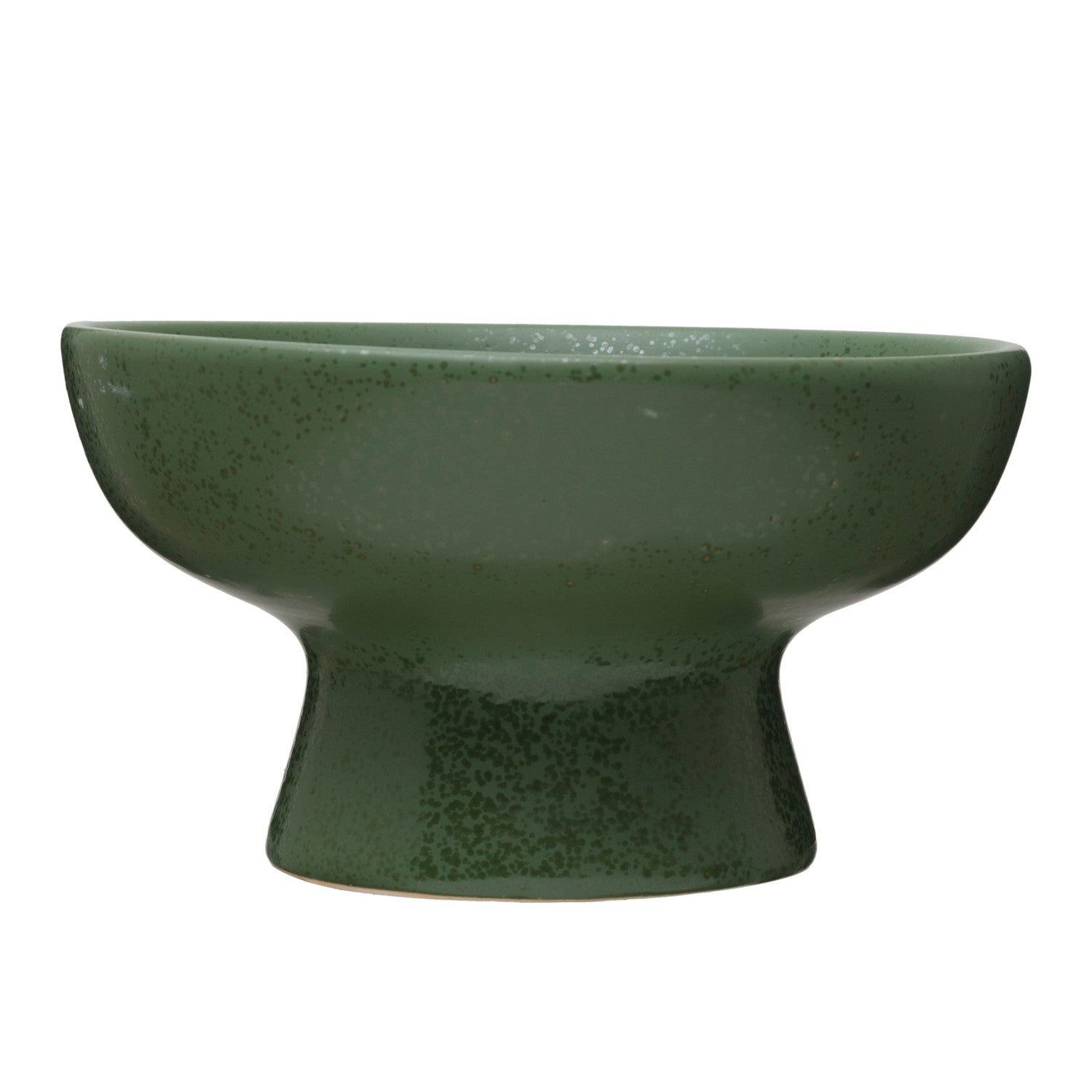 Matte Hunter Green Stoneware Footed Bowl