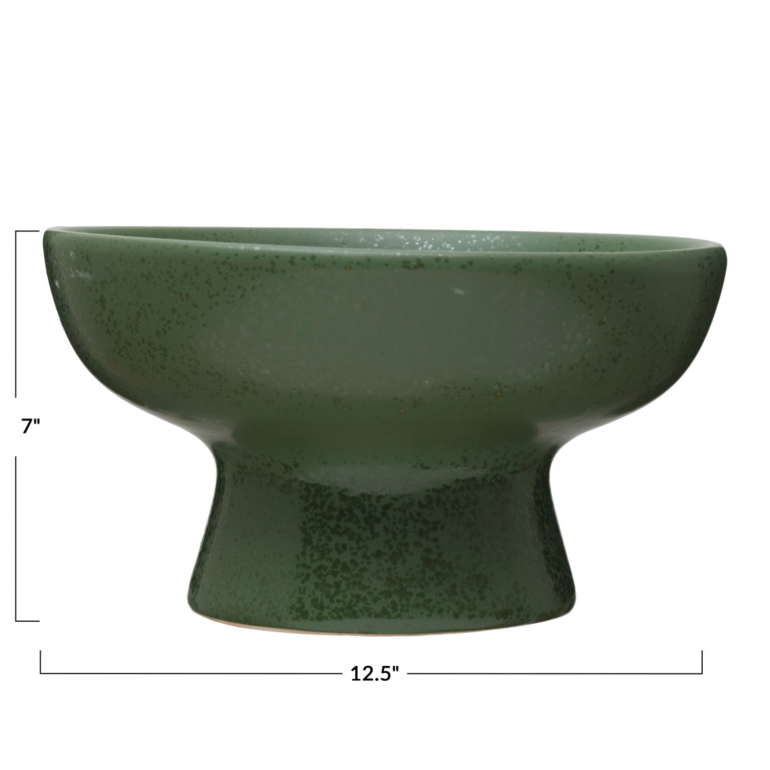 Matte Hunter Green Stoneware Footed Bowl