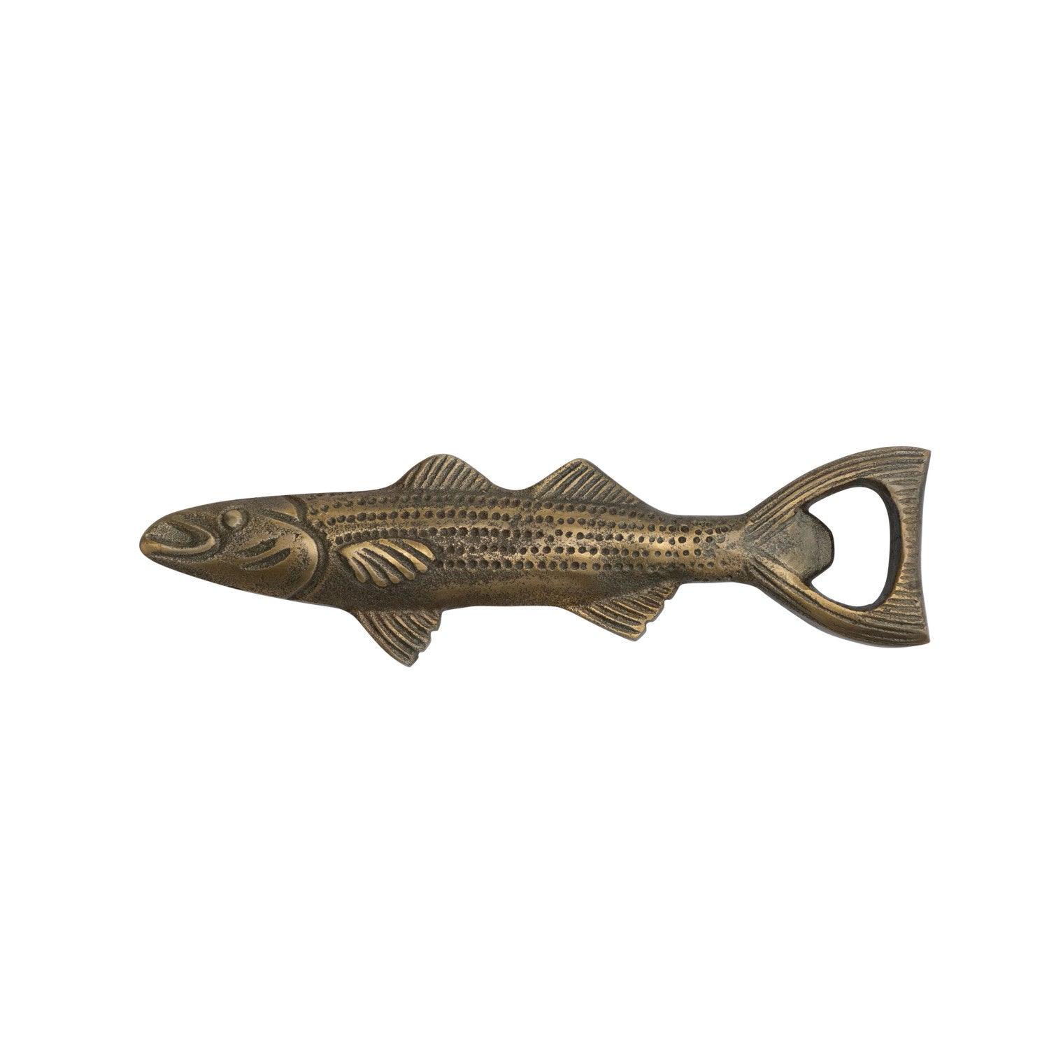 Antique Brass Fish Bottle Opener