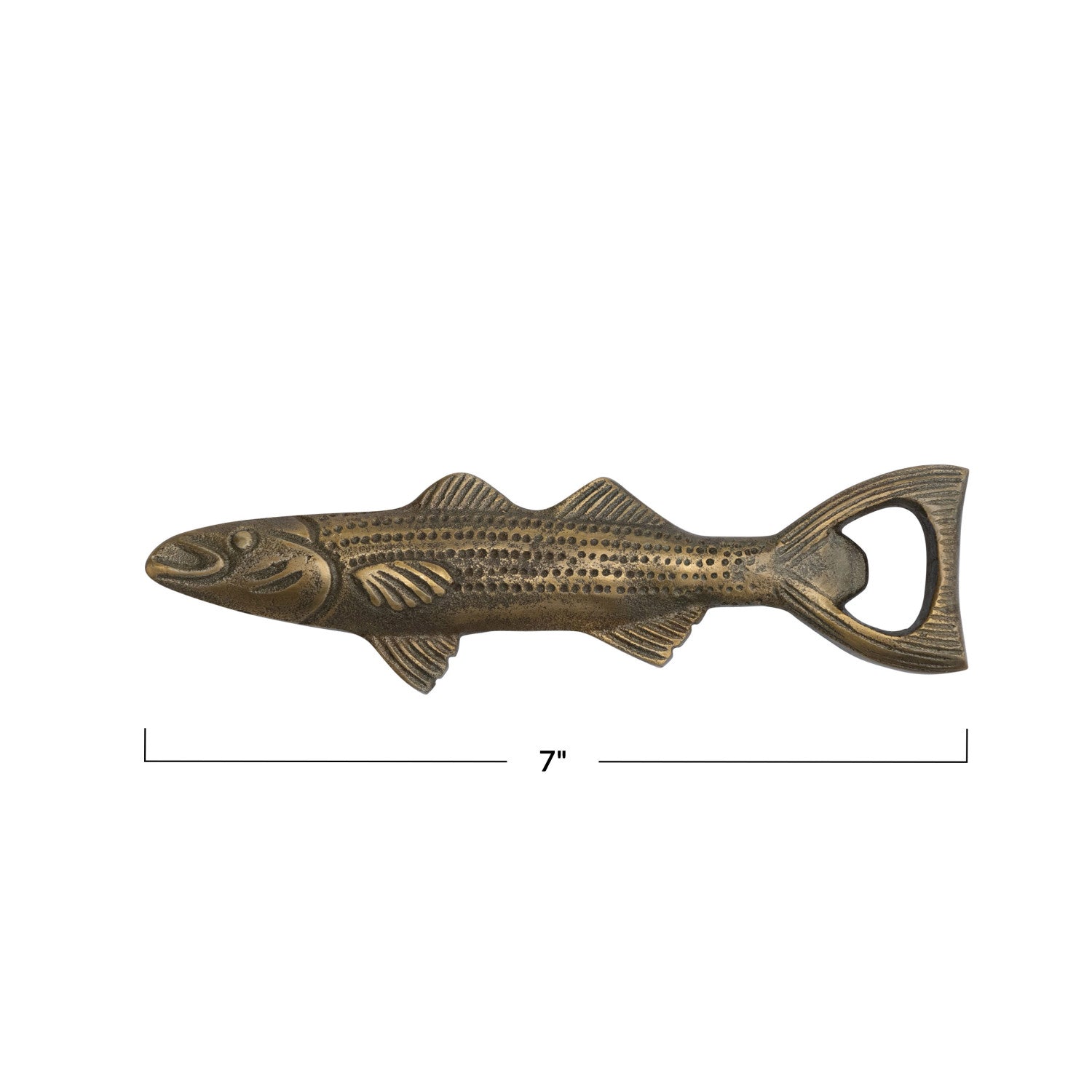 Antique Brass Fish Bottle Opener