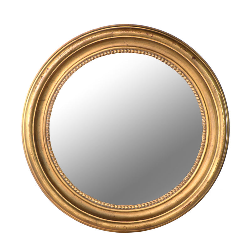 Round Convex Gold Mirror