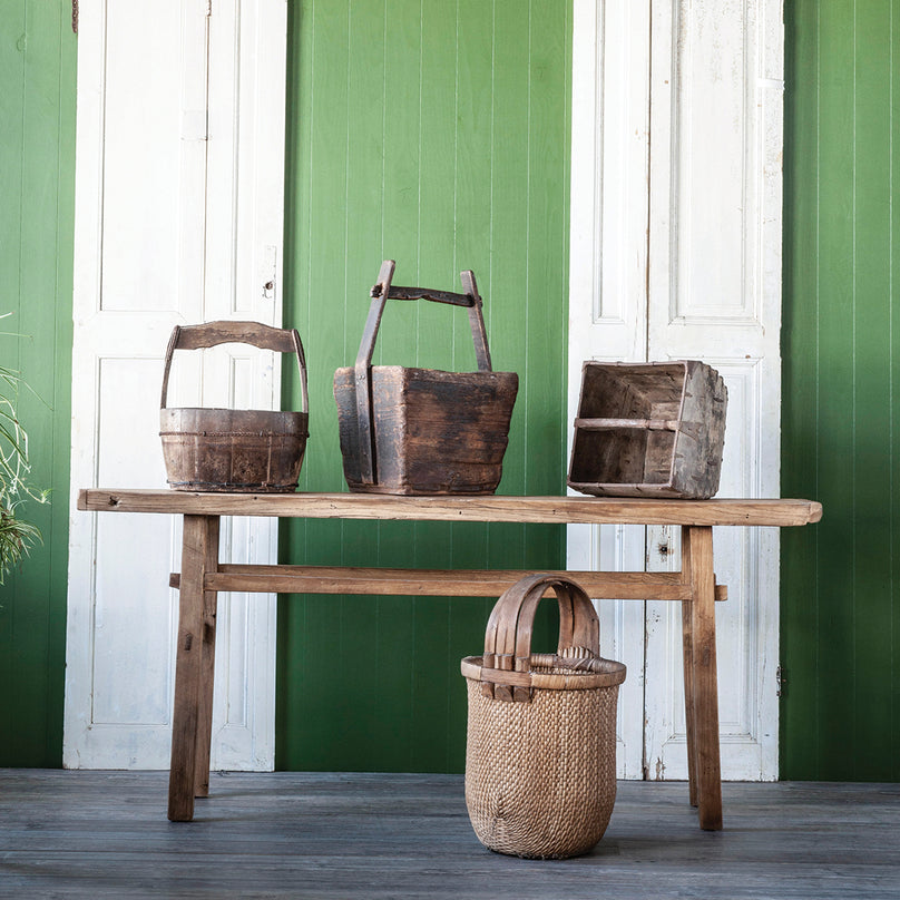 Vintage Tall Handle Basket