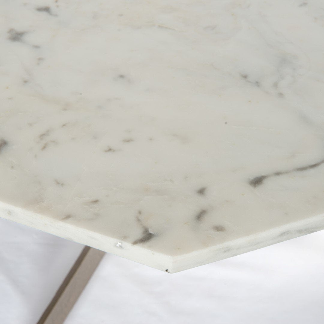 White Marble / Raw Brass