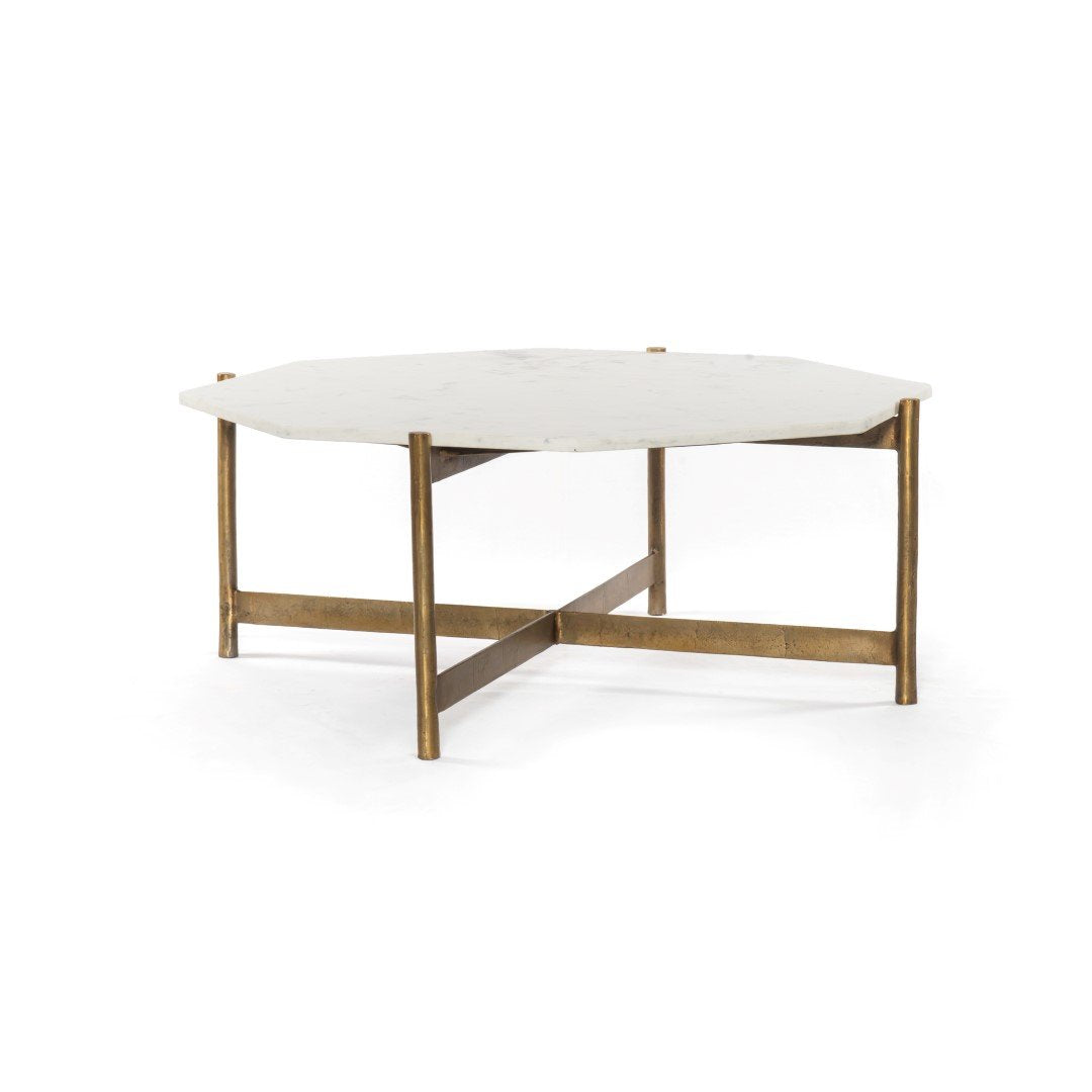 White Marble / Raw Brass