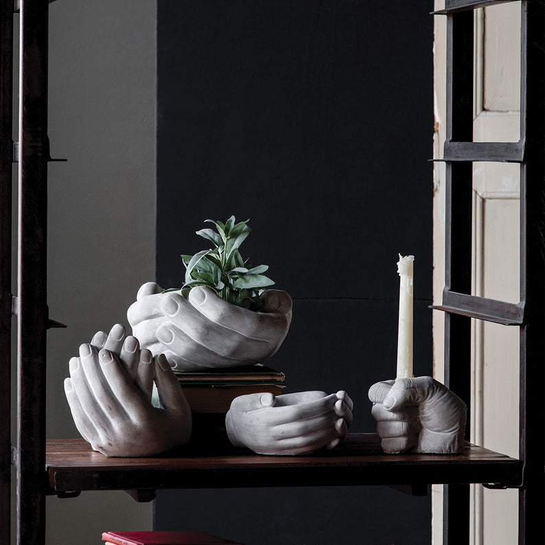 Helping Hands Concrete Planter