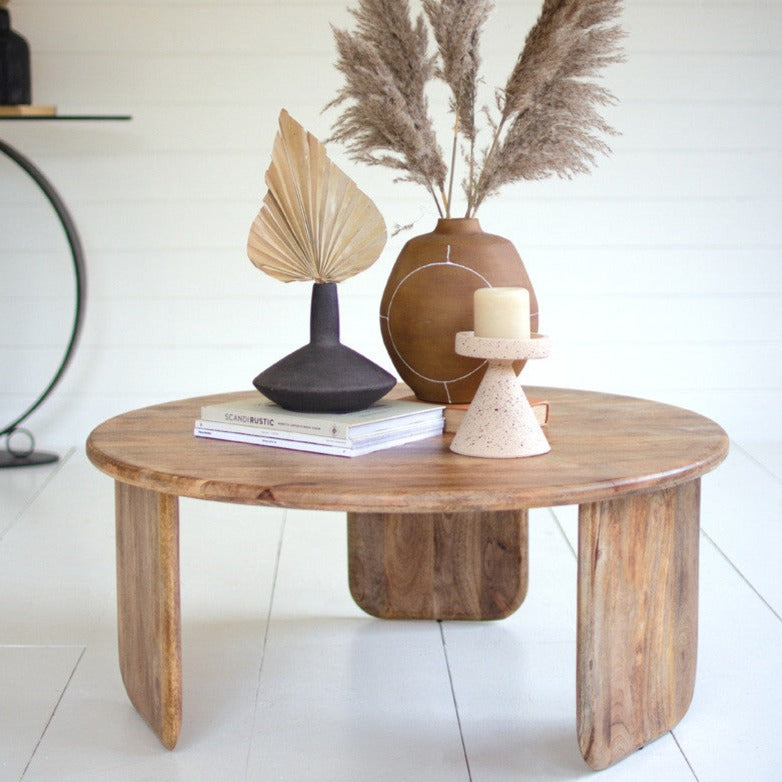 Round Mango Wood Coffee Table