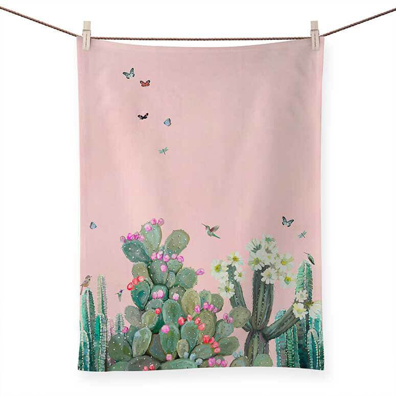 Cacti Garden Tea Towel
