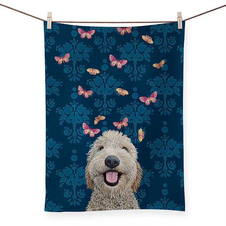 Happy Dog Tea Towel
