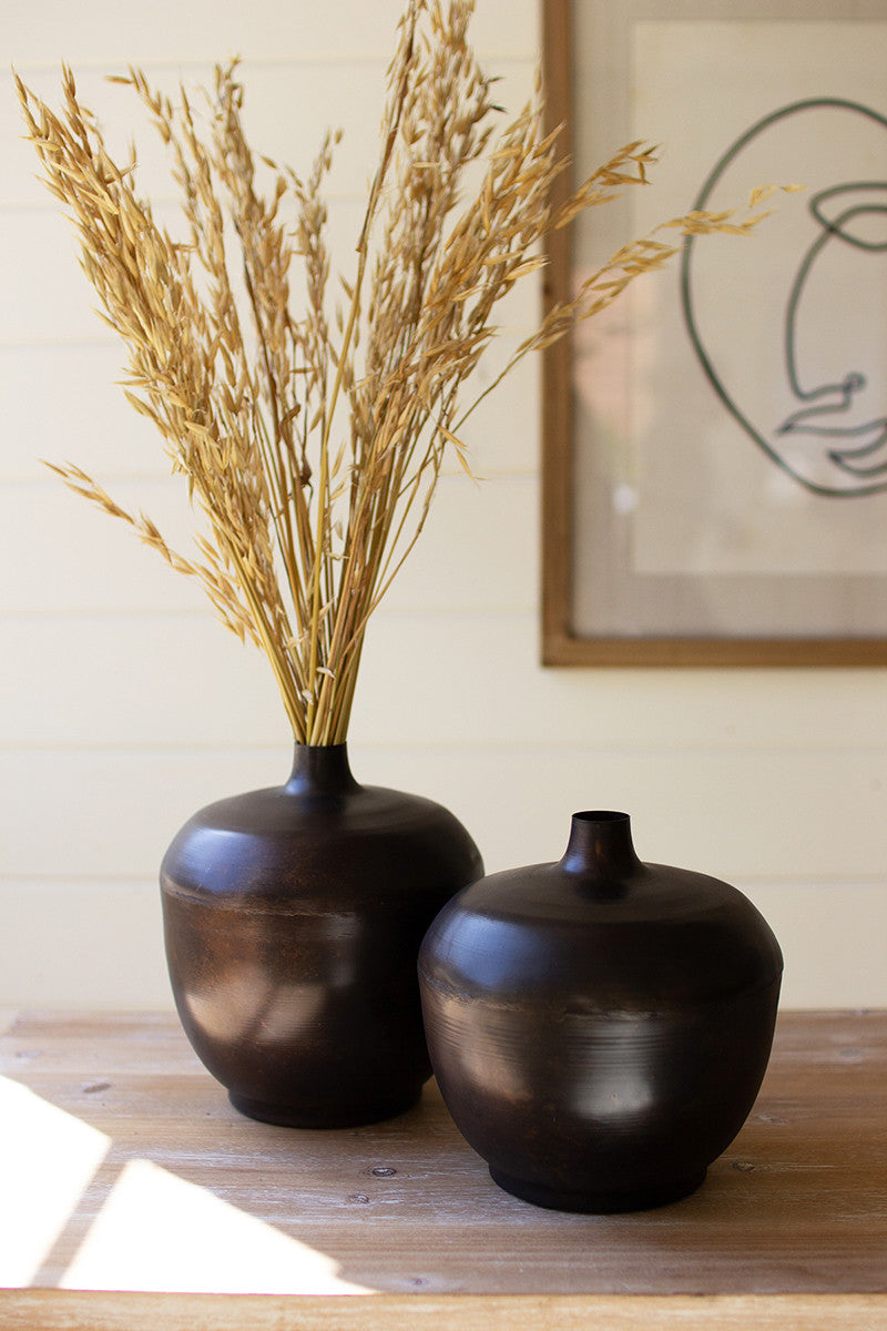 Antique Black Metal Vase*
