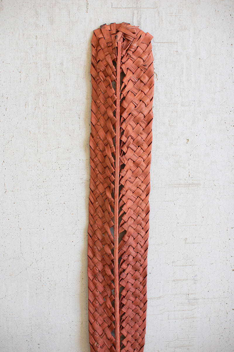 Woven Kejur Leaf- Coral
