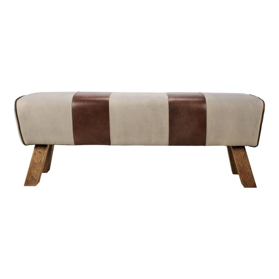 Leather & Canvas Pommel Bench