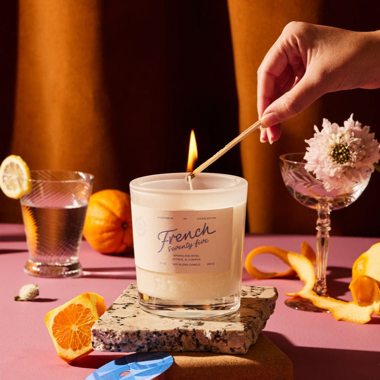 French 75 Cocktail Candle