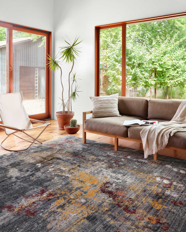 Samra Rug- Dark Grey / Spice