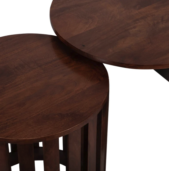 Nesting Mango Wood Coffee & Side Table Set