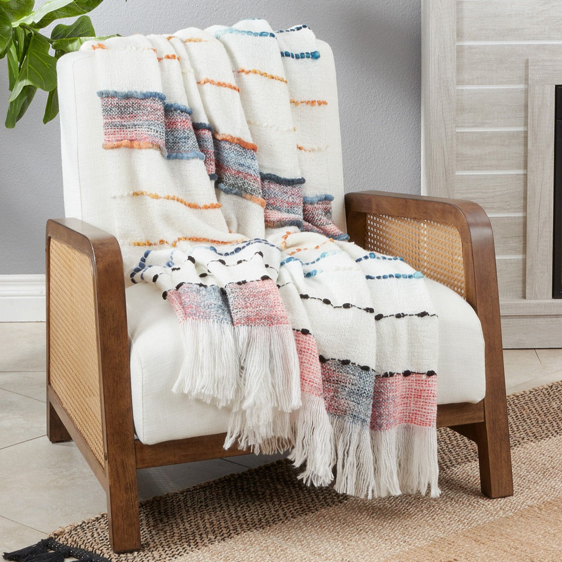 Chunky Woven Throw - Multi*