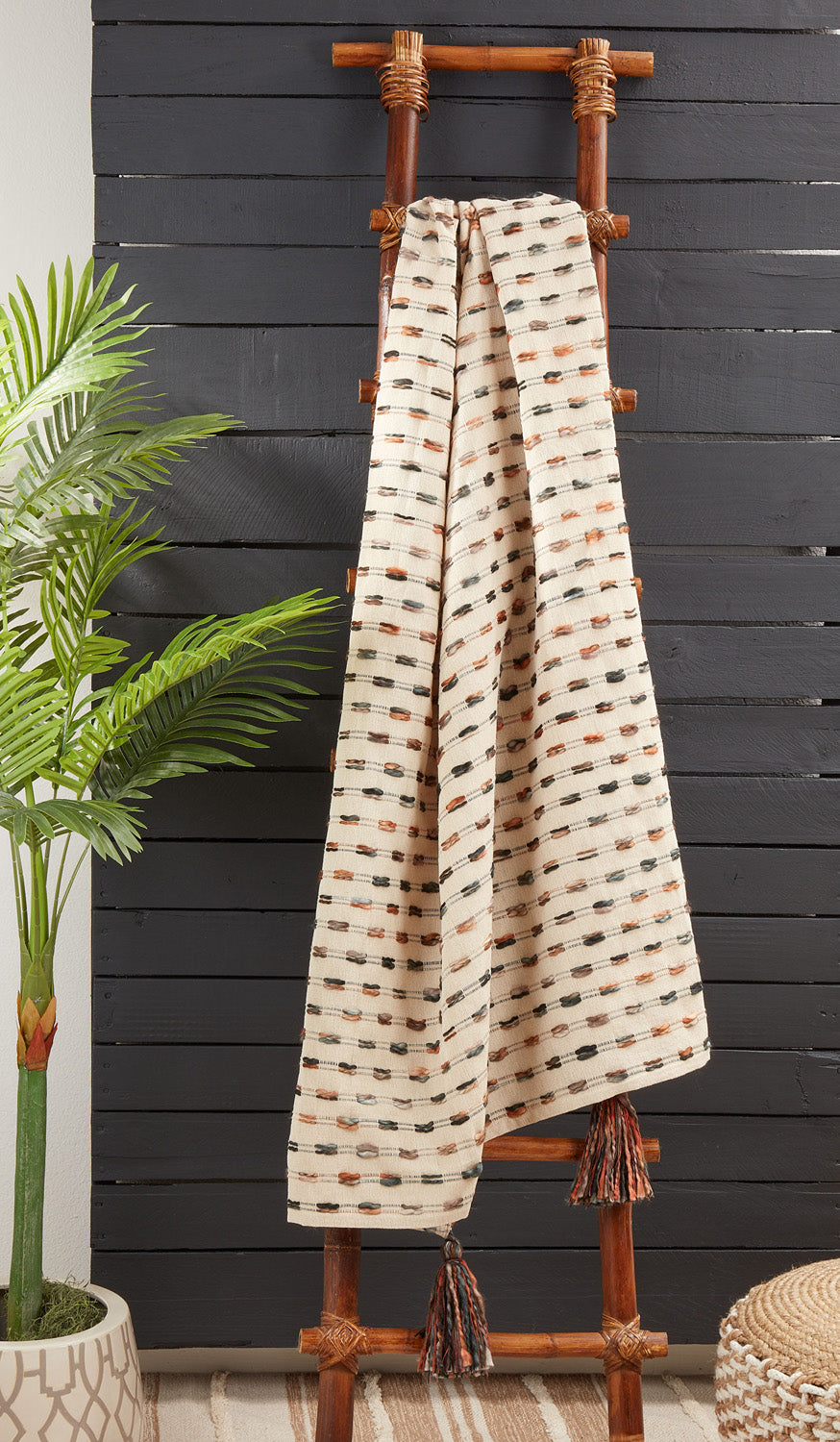 Warm Dashed Stripe Woven Throw