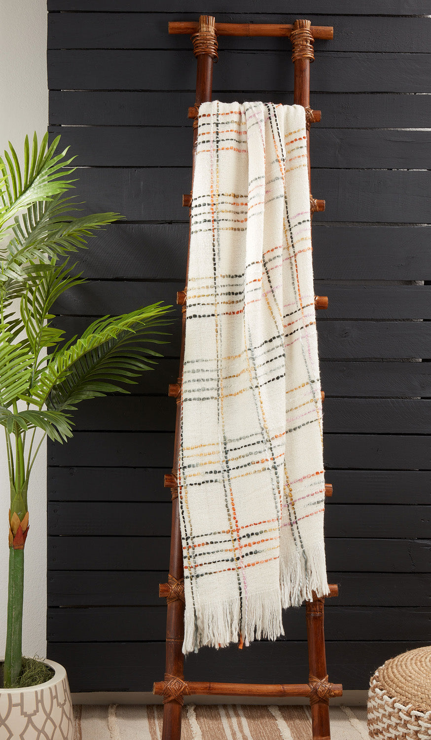 Warm Woven Crosshatch Throw