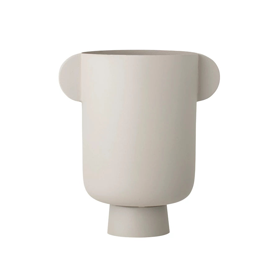Matte Beige Metal Vase*