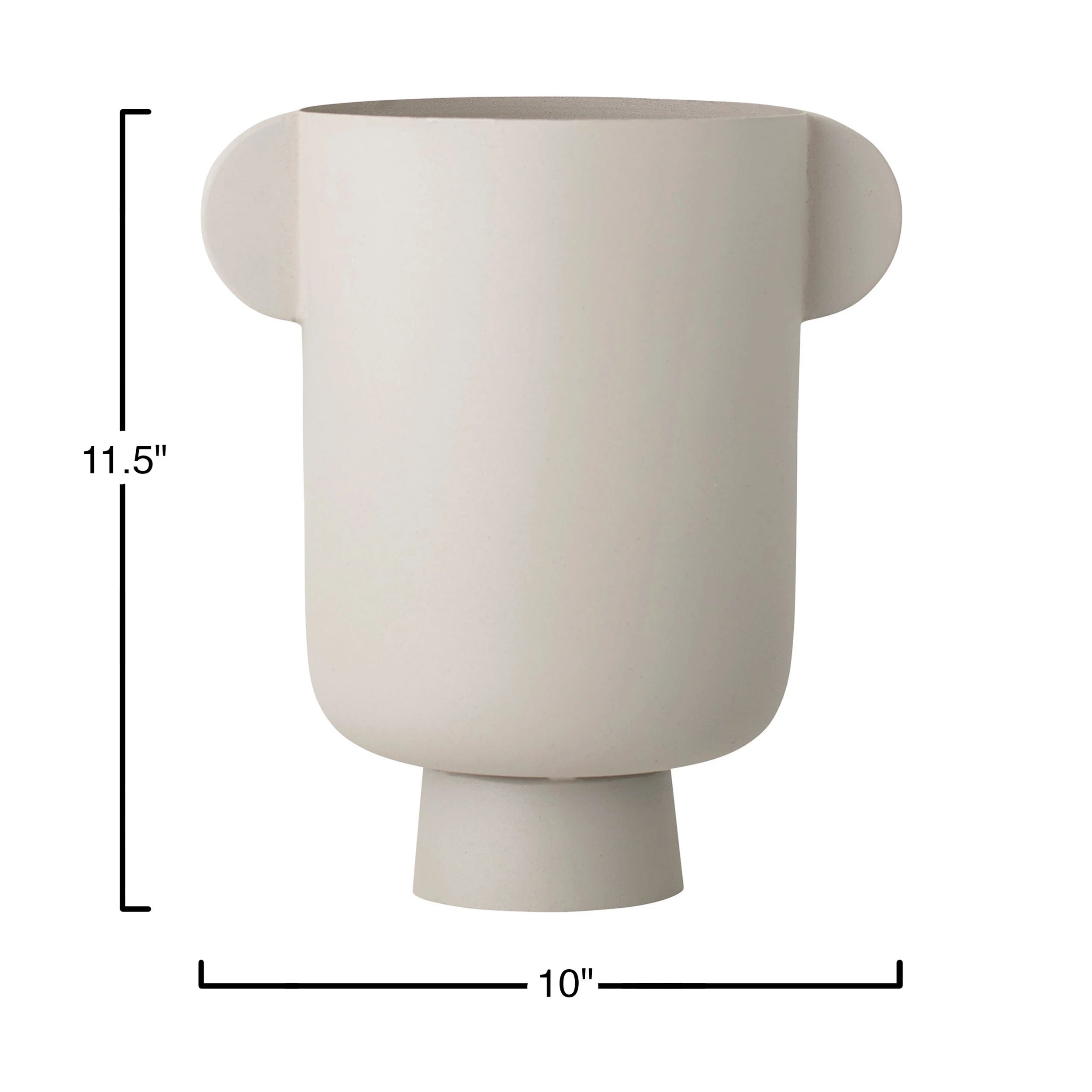 Matte Beige Metal Vase*
