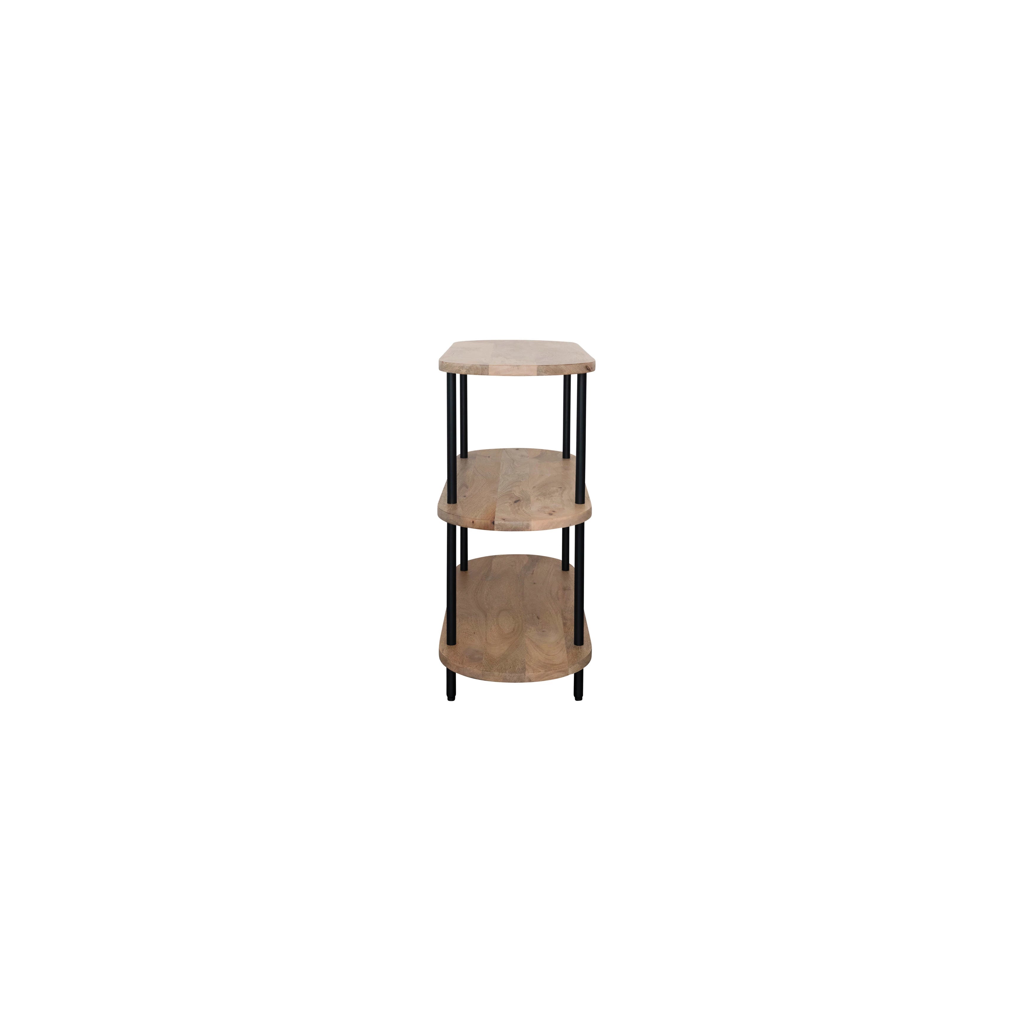 Mango Wood & Metal Oval Shelf